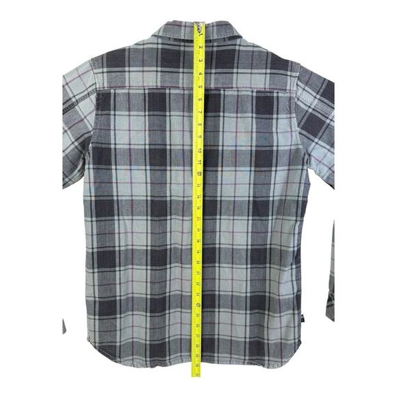 Fourstar Flannel Shirt Mens Medium Gray Purple Plaid Street Pirate Skate - Picture 11 of 16